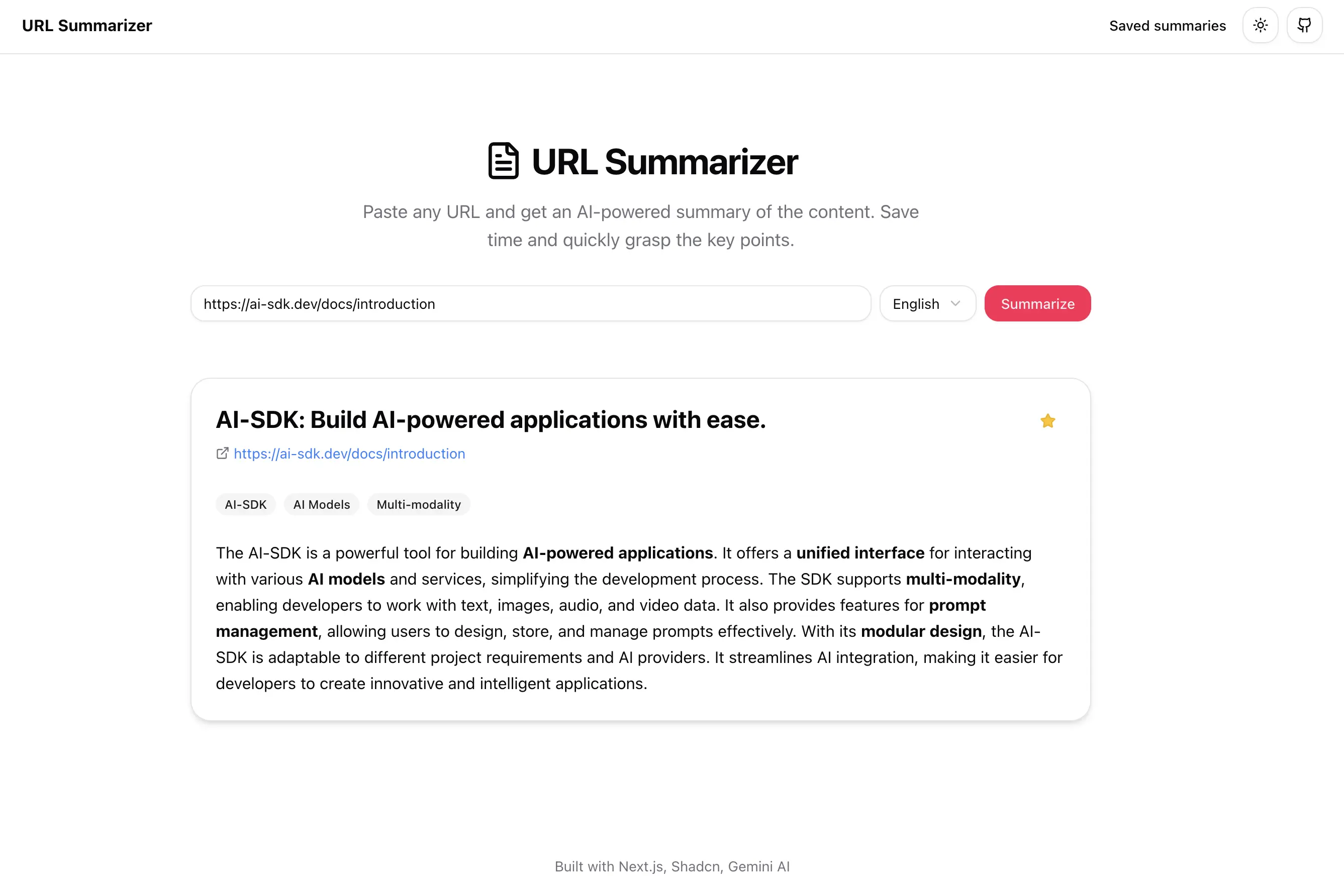 URL Summarizer image 1